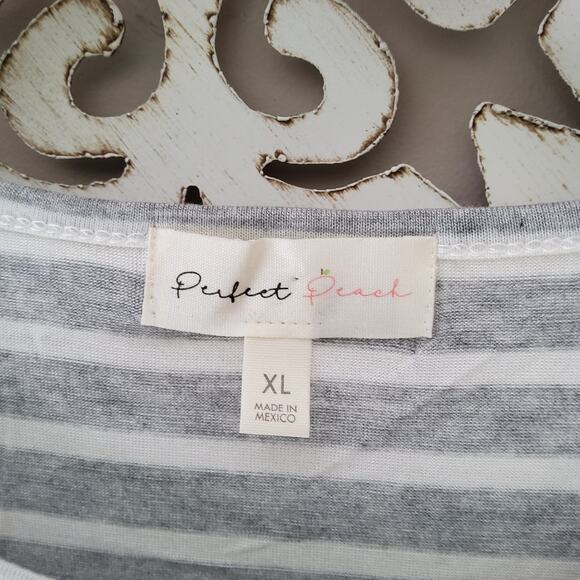 Perfect Peach Women's Sleeveless Tank Top Tunic Mixed Media Lavender & Gray - Picture 6 of 8